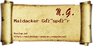 Maldacker Gáspár névjegykártya